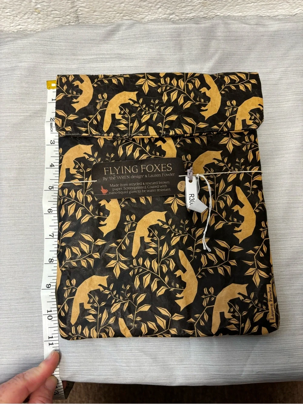 WREN Flying Fox Lauren Fowler iPad Sleeve Brown Black Fox Botanical Vintage NWT